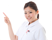 ポイントを教える看護師さん